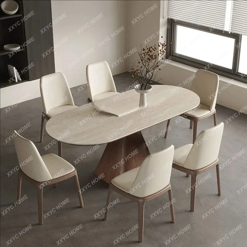 Solid wood rock slab dining table and chair combination Modern walnut ash household rectangular dining table C56
Solid wood rock slab dining table and chair combination Modern walnut ash household rectangular dining table C56