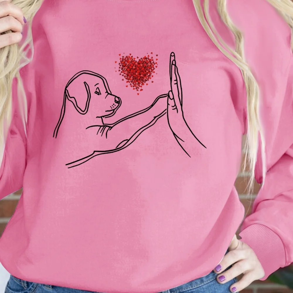 Women's Loose Black Crew Neck Sweatshirt Autumn and Winter Large Size Plush Comfortable Cute Dog Pattern Print Pullover Hoodie
Women's Loose Black Crew Neck Sweatshirt Autumn and Winter Large Size Plush Comfortable Cute Dog Pattern Print Pullover Hoodie