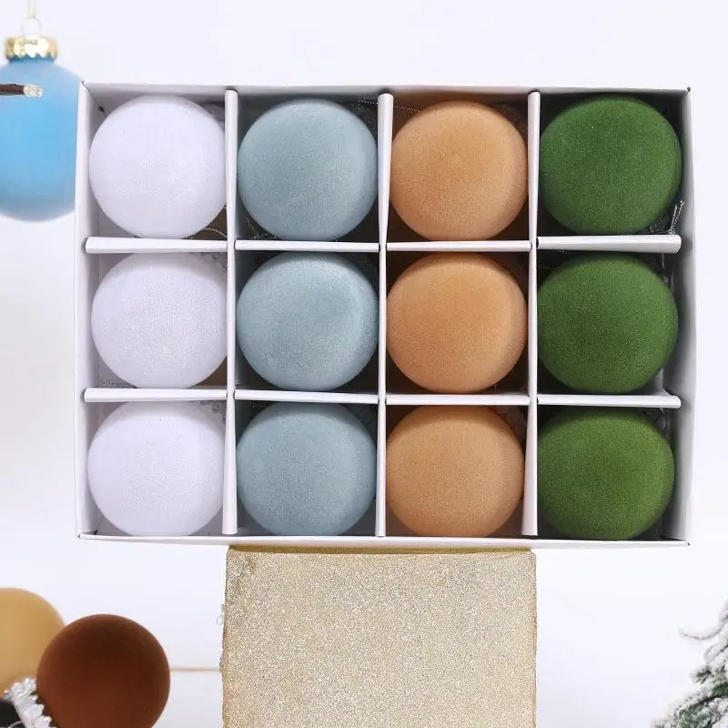 New flocking Christmas ball PET plastic 6cm 12PCS in multiple colors
New flocking Christmas ball PET plastic 6cm 12PCS in multiple colors