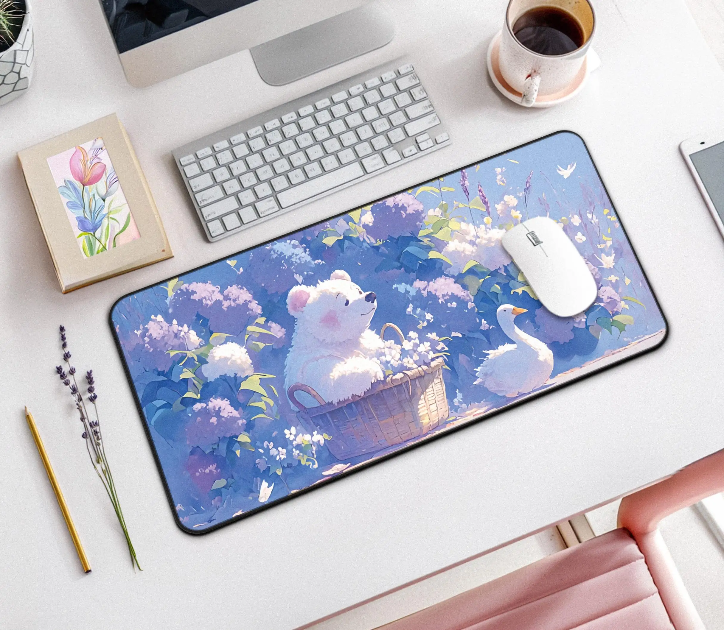 Cute Style Purple Desk Mats,large Kawaii Mouse Pad,bear and Goose Pattern,light Purple Cute Deskmat,anime-style Deskmat Mousepad
Cute Style Purple Desk Mats,large Kawaii Mouse Pad,bear and Goose Pattern,light Purple Cute Deskmat,anime-style Deskmat Mousepad