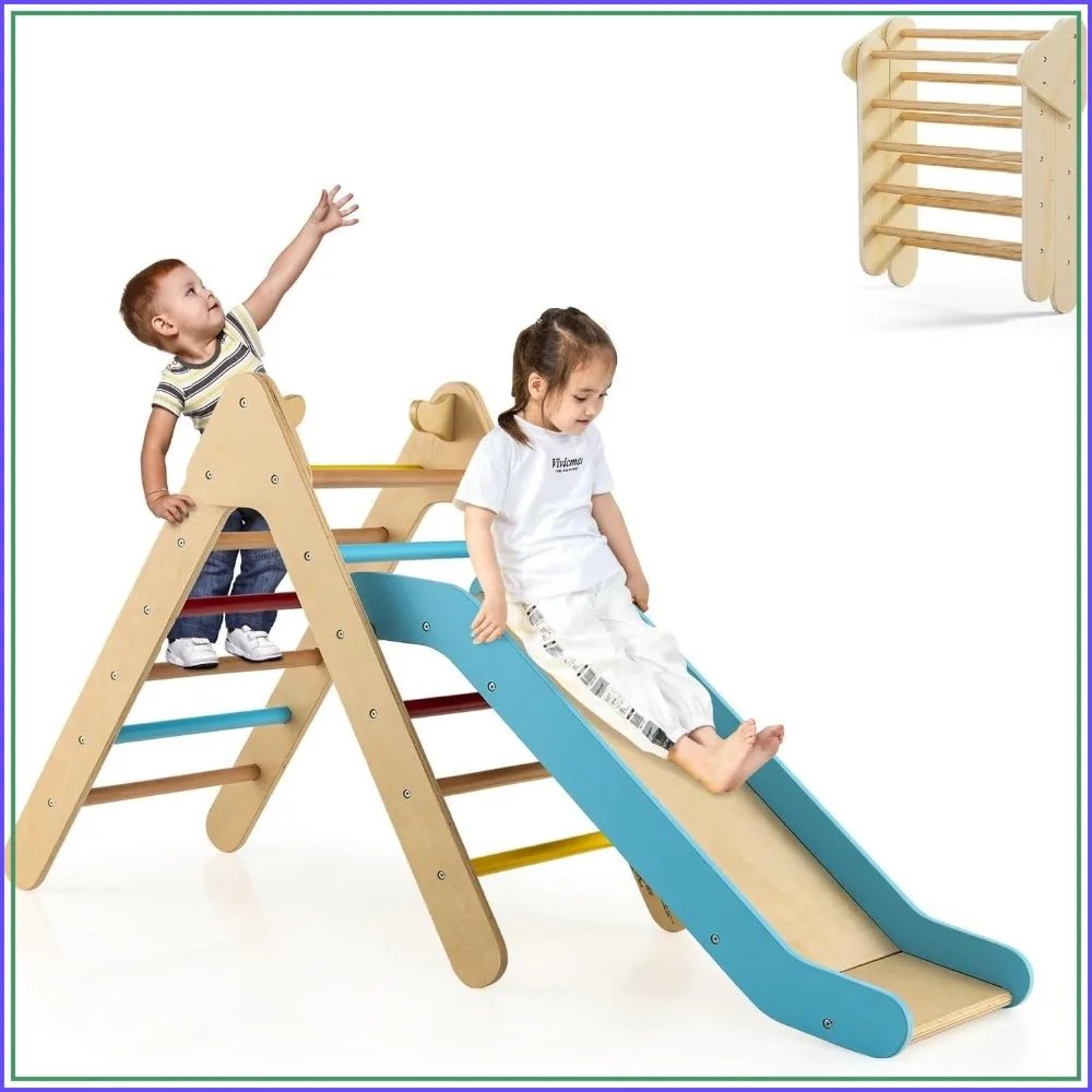 2 in 1 Foldable Pikler Triangle Set with Ladder Ramp Slide, Montessori Climbing Toys for Toddlers Indoor Playground
2 in 1 Foldable Pikler Triangle Set with Ladder Ramp Slide, Montessori Climbing Toys for Toddlers Indoor Playground