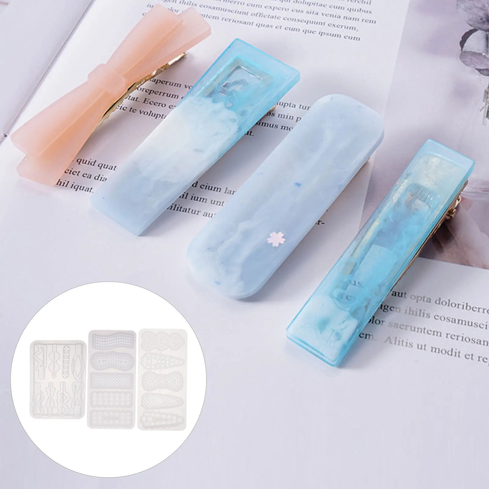 3 Pcs Crystal Epoxy Hairpin Silicone Mold Clip Large Silica Gel Barrette Molds for Thick
3 Pcs Crystal Epoxy Hairpin Silicone Mold Clip Large Silica Gel Barrette Molds for Thick