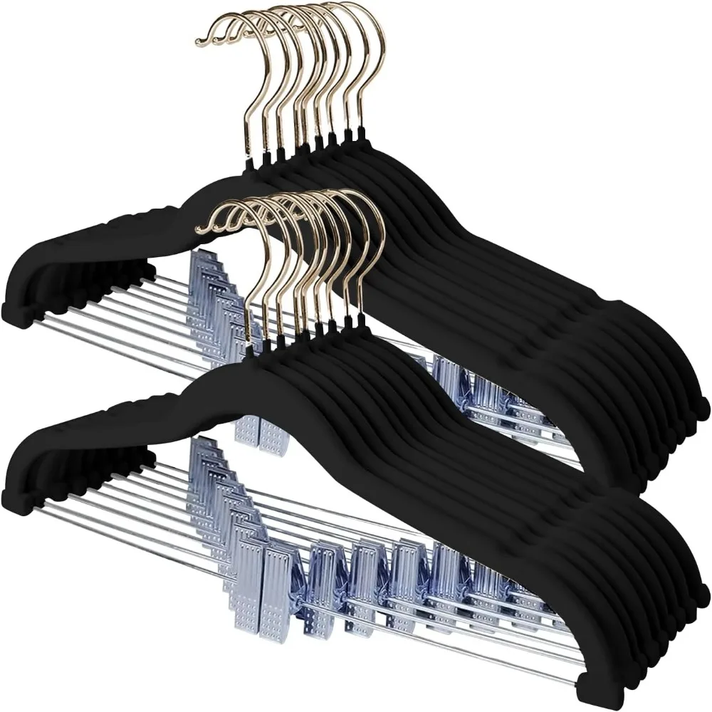 Pants Hangers, 24 Pack Vevlt Skirt Hanger with Clips, Non-Slip Coat Hangers, Heavy-Duty Clothes Hangers for Shorts, Pants, Skir
Pants Hangers, 24 Pack Vevlt Skirt Hanger with Clips, Non-Slip Coat Hangers, Heavy-Duty Clothes Hangers for Shorts, Pants, Skir
