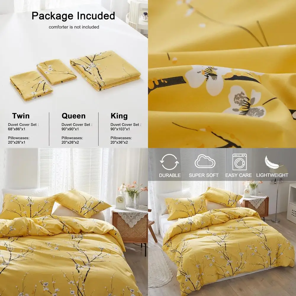 Комплект постельного белья размера «Queen» с желтым цветочным принтом, 2 наволочки, узор «Цветущая слива», дизайн «Ботаническая ветвь», 90x90
Комплект постельного белья размера «Queen» с желтым цветочным принтом, 2 наволочки, узор «Цветущая слива», дизайн «Ботаническая ветвь», 90x90