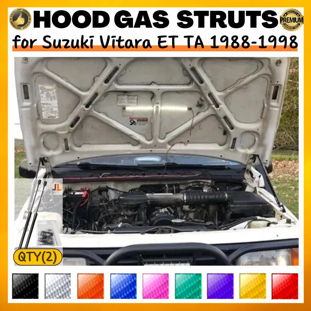 Qty(2) Hood Struts for Suzuki Vitara Escudo ET TA 1988-1998 Front Bonnet Modify Gas Springs Shock Absorber Lift Supports Dampers
Qty(2) Hood Struts for Suzuki Vitara Escudo ET TA 1988-1998 Front Bonnet Modify Gas Springs Shock Absorber Lift Supports Dampers