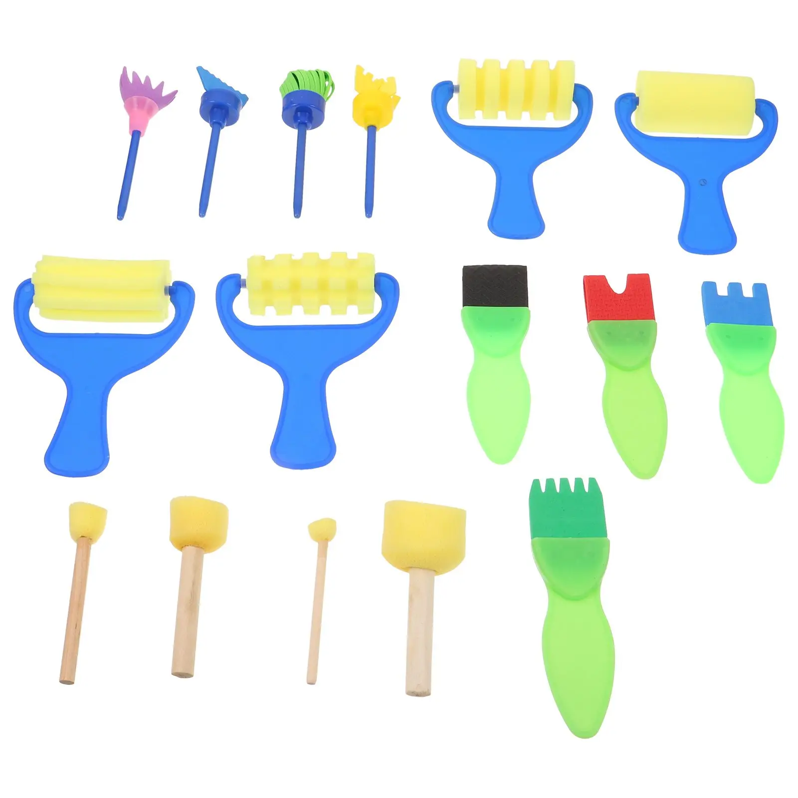 16 Pcs Painting Sponge Brush Tools Kids Class DIY Drawing Roller Random Color Reusable Easy Clean Durable Plastic Sponge
16 Pcs Painting Sponge Brush Tools Kids Class DIY Drawing Roller Random Color Reusable Easy Clean Durable Plastic Sponge