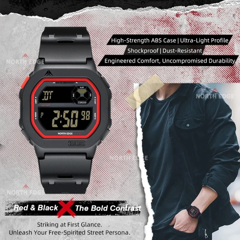 NORTH EDGE X1 цифровые часы с квадратным экраном спортивные водонепроницаемые часы 50 м секундомер обратный отсчет будильник Reloj Hombre мужские часы
NORTH EDGE X1 цифровые часы с квадратным экраном спортивные водонепроницаемые часы 50 м секундомер обратный отсчет будильник Reloj Hombre мужские часы