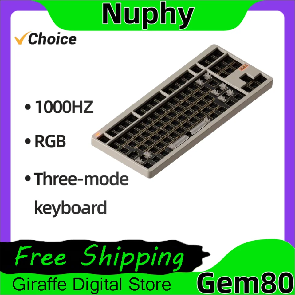 Механическая клавиатура NuPhy Gem80 из алюминиевого сплава, проводная клавиатура Hotswap, игровой аксессуар для компьютера, мужские игровые подарки
Механическая клавиатура NuPhy Gem80 из алюминиевого сплава, проводная клавиатура Hotswap, игровой аксессуар для компьютера, мужские игровые подарки