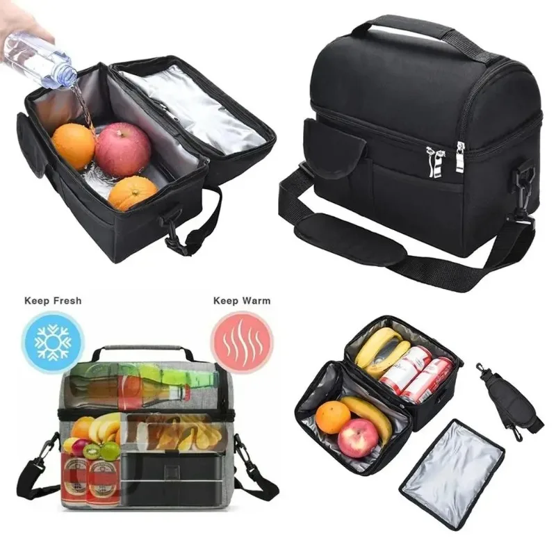 Dual Compartment Insulated Lunch Box Large Capacity Leak-proof Lunch Tote Multifunctional Cans Wine Bag Cooler Box Men Women
Dual Compartment Insulated Lunch Box Large Capacity Leak-proof Lunch Tote Multifunctional Cans Wine Bag Cooler Box Men Women