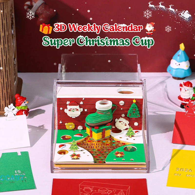 【A】Time Piece Calendar 2026 Desk Calendar With LED Light 3D Tear-away Calendar Paper Carving Art Memo Pad Notepad Gift Christmas
【A】Time Piece Calendar 2026 Desk Calendar With LED Light 3D Tear-away Calendar Paper Carving Art Memo Pad Notepad Gift Christmas
