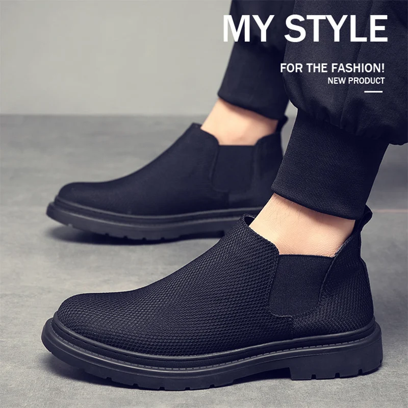 Autumn New Shoes for Men Breathable Canvas Business Boots Slip On High Tops Flat Shoes Winter Warm Plush Ankle Chelsea Botas
Autumn New Shoes for Men Breathable Canvas Business Boots Slip On High Tops Flat Shoes Winter Warm Plush Ankle Chelsea Botas