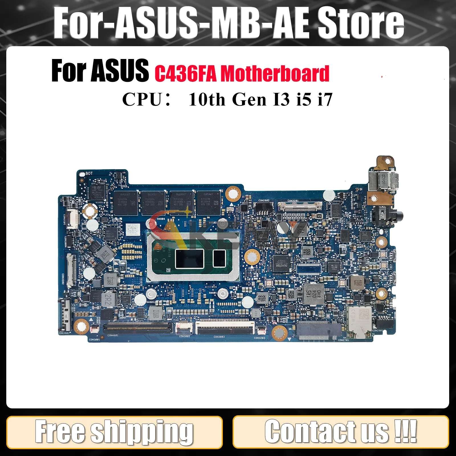 C436FA Laptop Motherboard For ASUS Chromebook C436F C436FA Notebook Mainboard With 10th Gen I3 i5 i7 100% tests OK fast shipping
C436FA Laptop Motherboard For ASUS Chromebook C436F C436FA Notebook Mainboard With 10th Gen I3 i5 i7 100% tests OK fast shipping