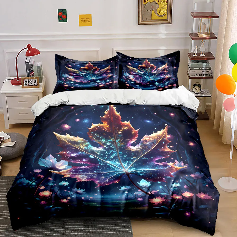Magical Leaf in Dreamy Forest Scene kid's and adults' bedroom decor, Exquisite three-piece bedding set gift
Magical Leaf in Dreamy Forest Scene kid's and adults' bedroom decor, Exquisite three-piece bedding set gift