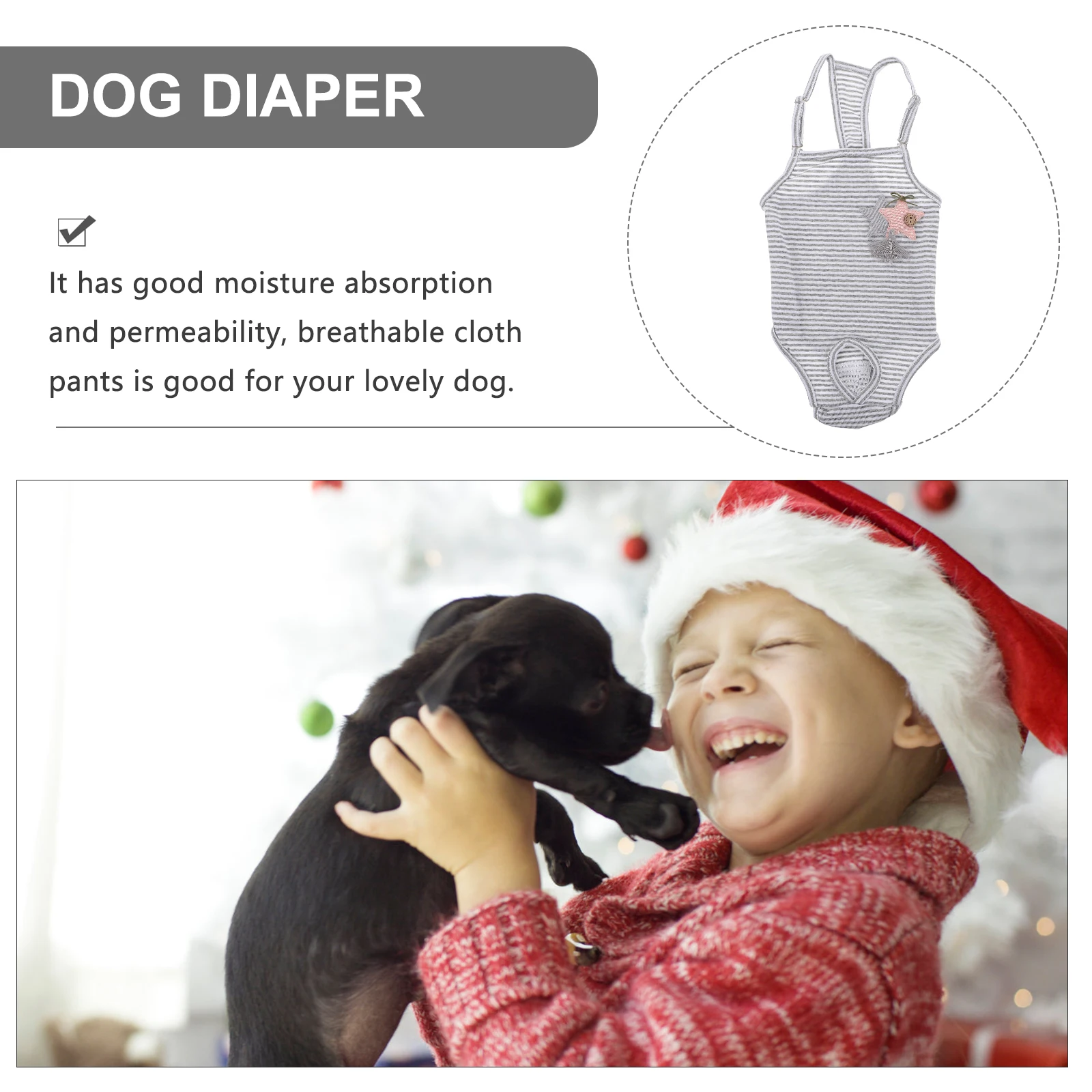 1Pcs Adorable Stripe Dog Sanitary Pants Comfortable Diaper For Female Pets Breathable Cloth With Good Moisture Absorption
1Pcs Adorable Stripe Dog Sanitary Pants Comfortable Diaper For Female Pets Breathable Cloth With Good Moisture Absorption