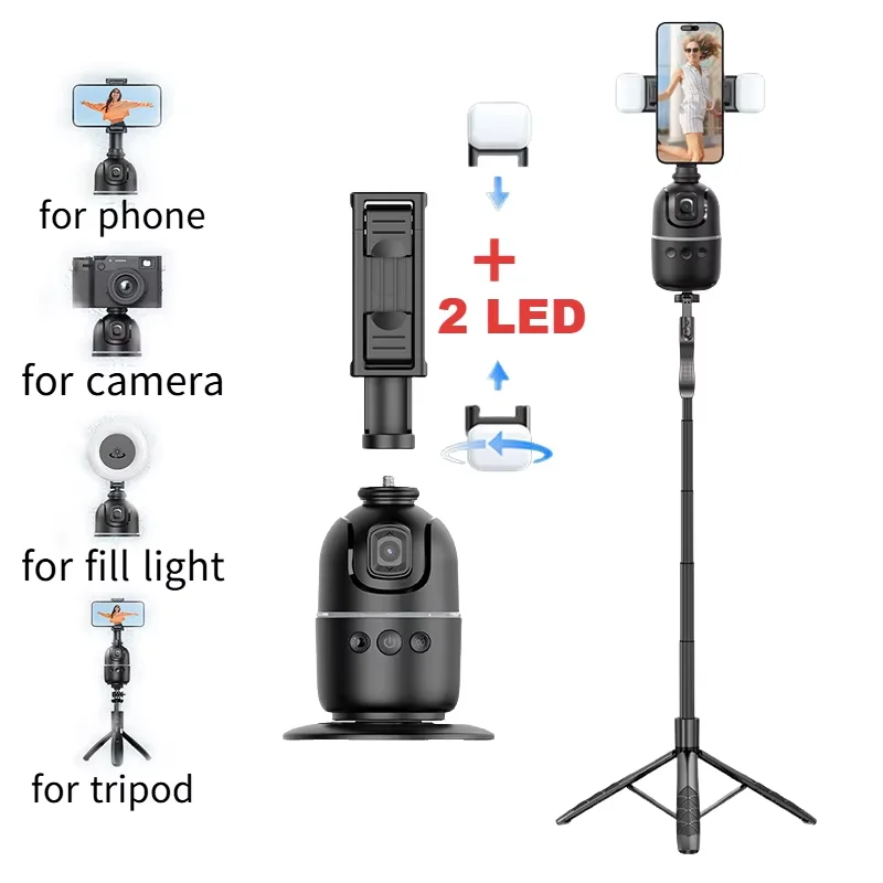 AI Smart Gimbal Selfie Stick Auto Face Tracking Handheld Gimbal Rotation For Smartphone Camera Video Tripod Stabilizer with LED
AI Smart Gimbal Selfie Stick Auto Face Tracking Handheld Gimbal Rotation For Smartphone Camera Video Tripod Stabilizer with LED
