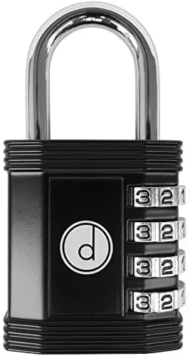 4 Digit Combination Padlock for Gym Locker, Outdoor Gate, Shed - Weatherproof Metal, Keyless, Easy Set
4 Digit Combination Padlock for Gym Locker, Outdoor Gate, Shed - Weatherproof Metal, Keyless, Easy Set