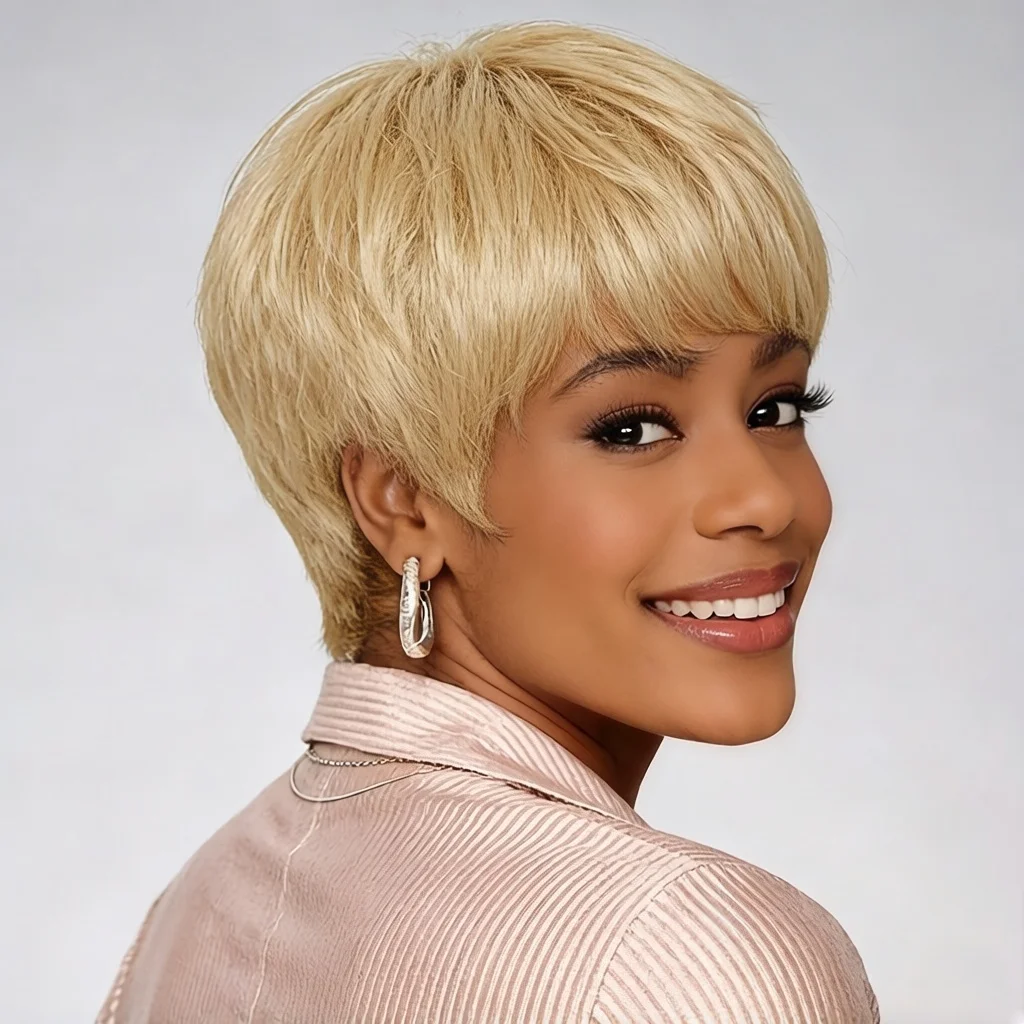 Short Wig Brazilian Human Hair for Women Pixie Cut wigs with Bangs Straight Full Machine Made Wig
Short Wig Brazilian Human Hair for Women Pixie Cut wigs with Bangs Straight Full Machine Made Wig