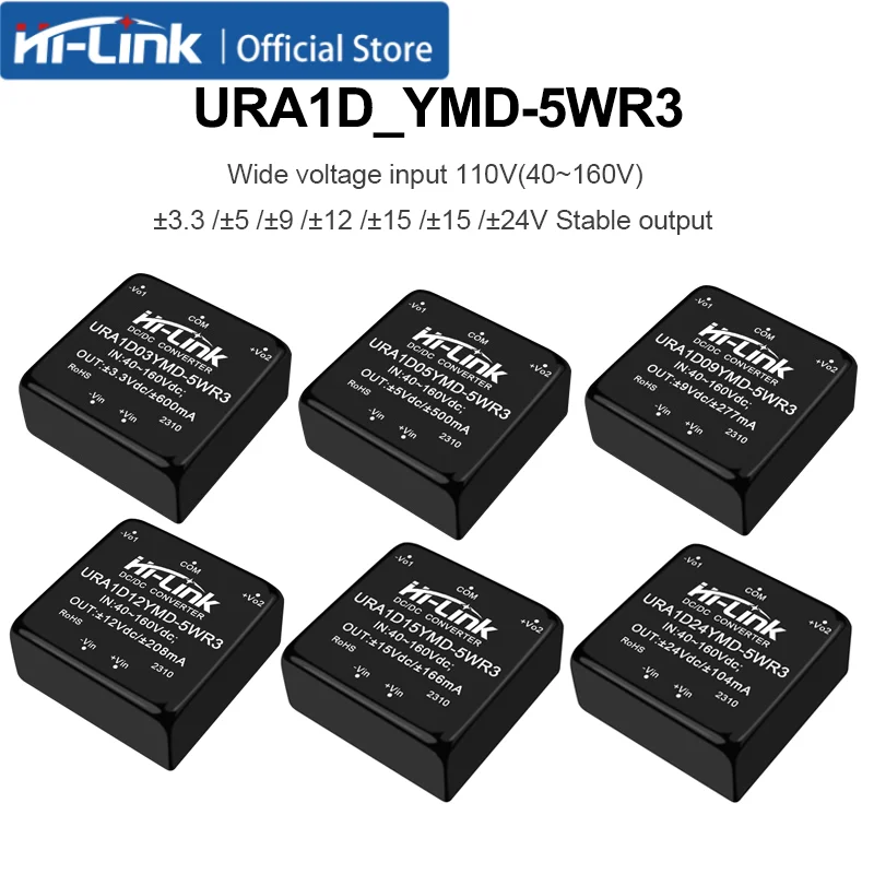 5pcs Hi-link URA1D12YMD-5WR3 5W Isolated DC-DC Power Module Dual Output ±5V/±12V/±15V/±24V Industrial Electronic Component
5pcs Hi-link URA1D12YMD-5WR3 5W Isolated DC-DC Power Module Dual Output ±5V/±12V/±15V/±24V Industrial Electronic Component