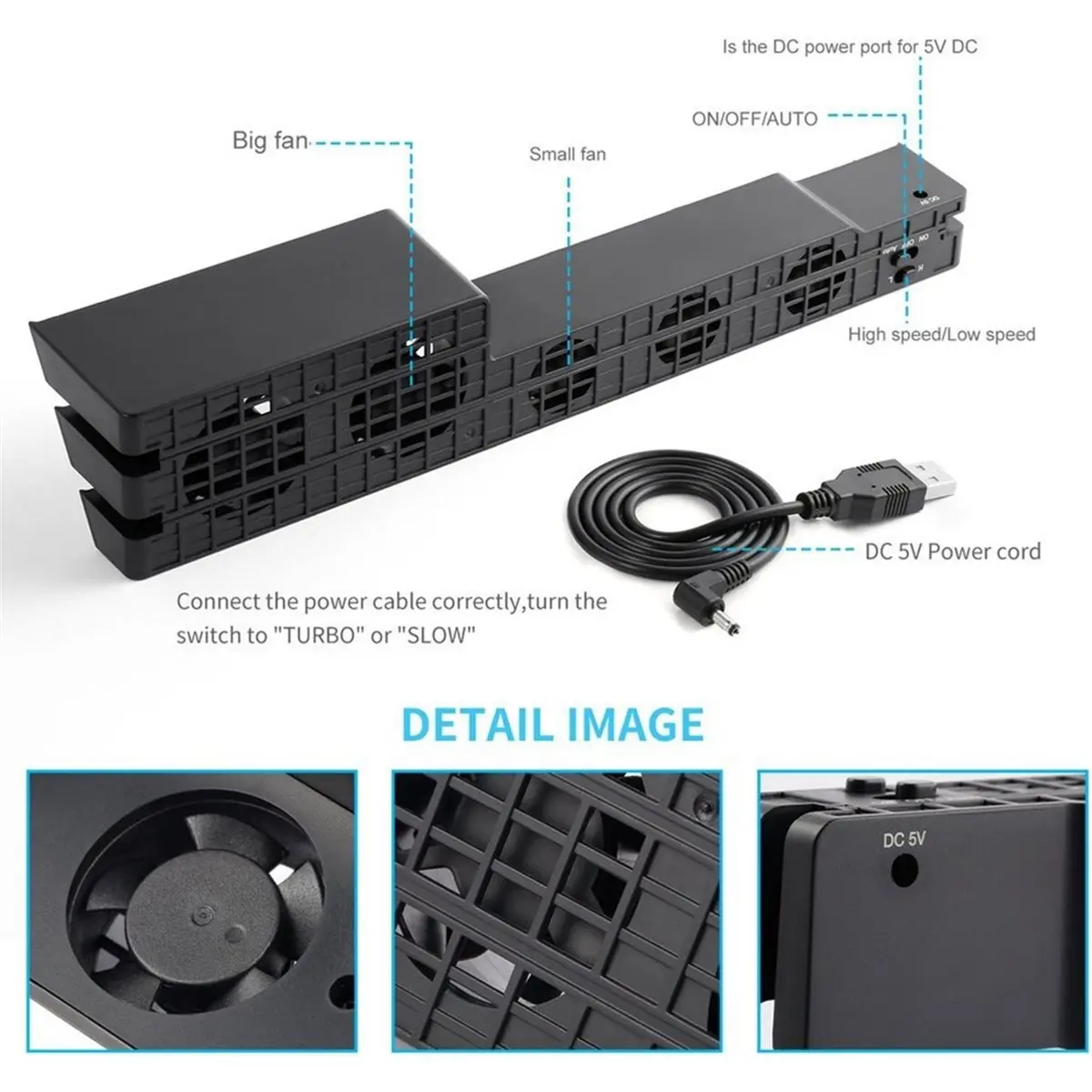 Cooling Fan for Pro Slim Game Console PS 4 Cooler DC 5V USB Refrigerator Ventilator
Cooling Fan for Pro Slim Game Console PS 4 Cooler DC 5V USB Refrigerator Ventilator