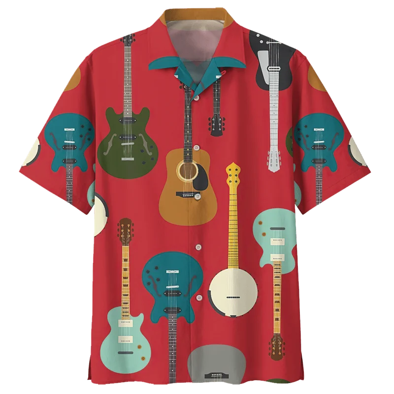 Colorful Guitar 3d Printed Hawaiian Shirt For Men Summer Street Short Sleeves Musical Instrument Pattern Lapel Button Blouse
Colorful Guitar 3d Printed Hawaiian Shirt For Men Summer Street Short Sleeves Musical Instrument Pattern Lapel Button Blouse