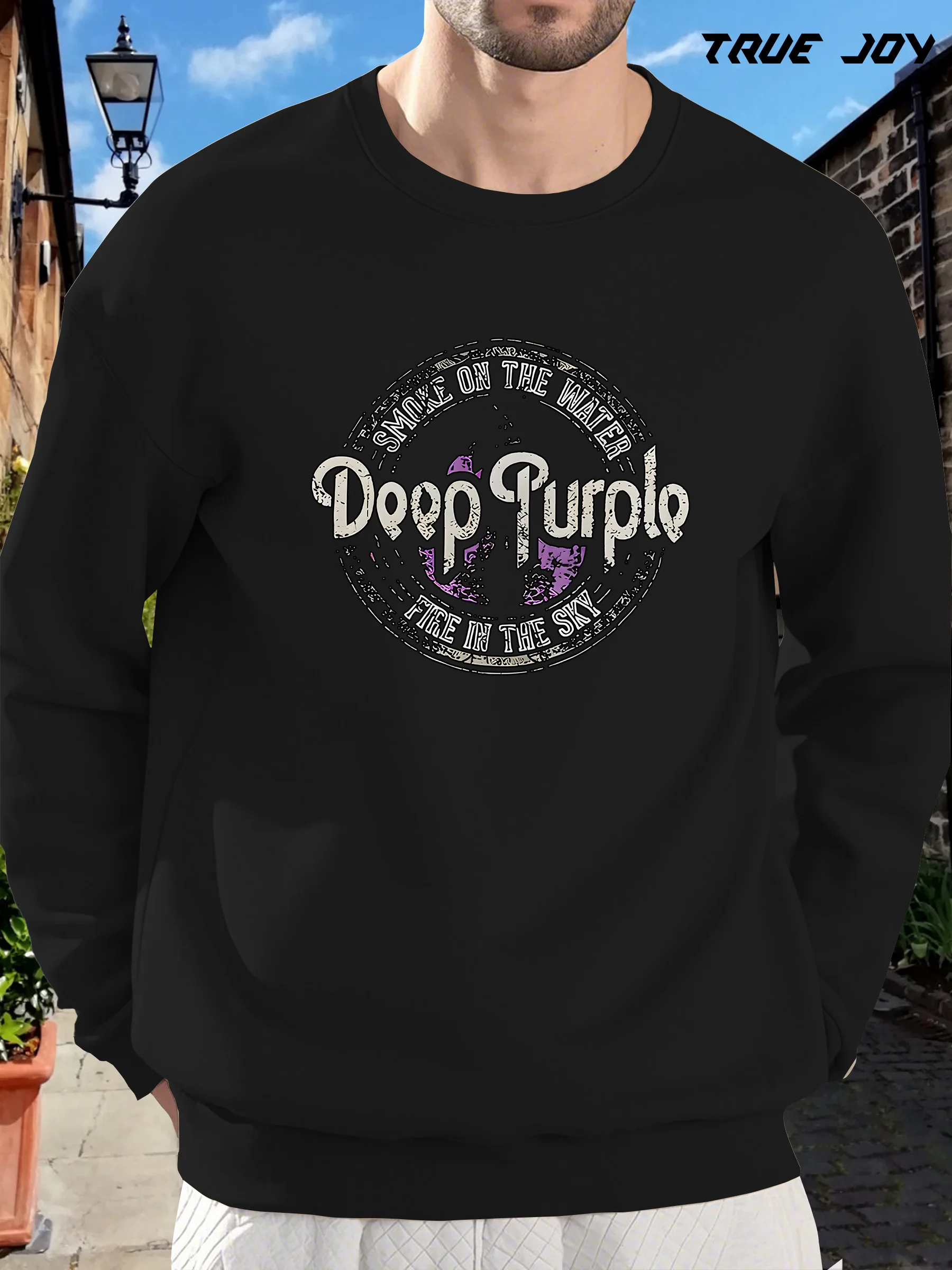 Men'S Deep Purple "Fire in the Sky" Graphic Sweatshirt - Casual Long Sleeve Crewneck, Black with Purple & White Print
Men'S Deep Purple "Fire in the Sky" Graphic Sweatshirt - Casual Long Sleeve Crewneck, Black with Purple & White Print
