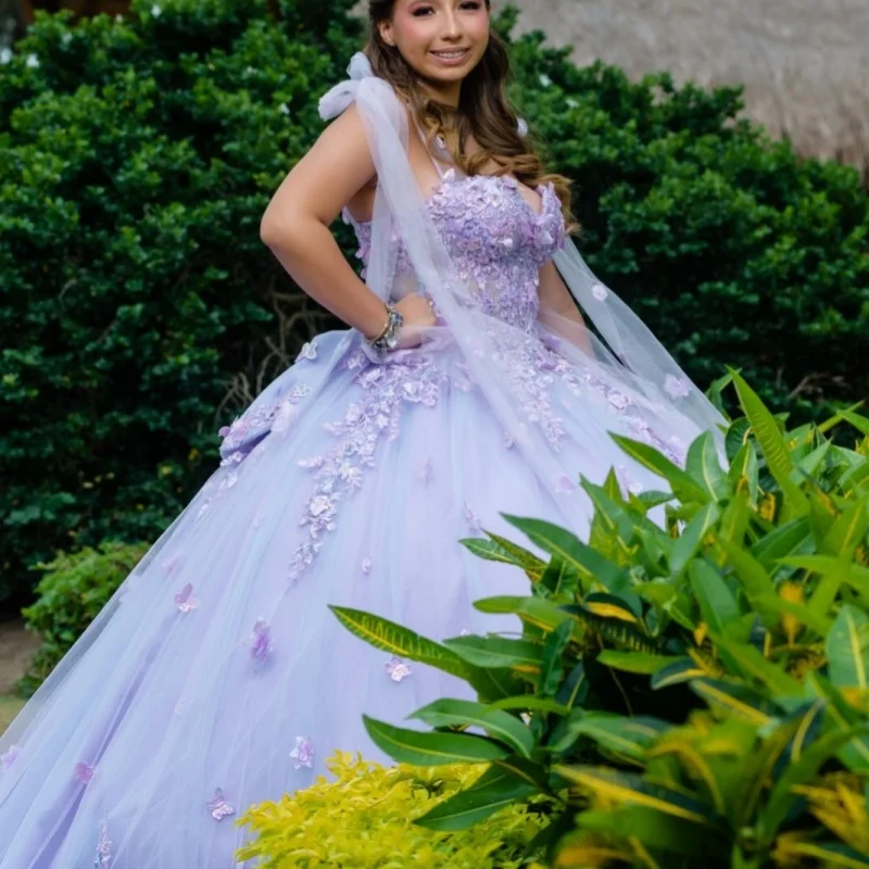 Lavender Quinceanera Dresses Off the Shoulder Crystal Decal Lace 3D Flower Long tail Bow Vestidoe 15 Quinceanera Customize
Lavender Quinceanera Dresses Off the Shoulder Crystal Decal Lace 3D Flower Long tail Bow Vestidoe 15 Quinceanera Customize