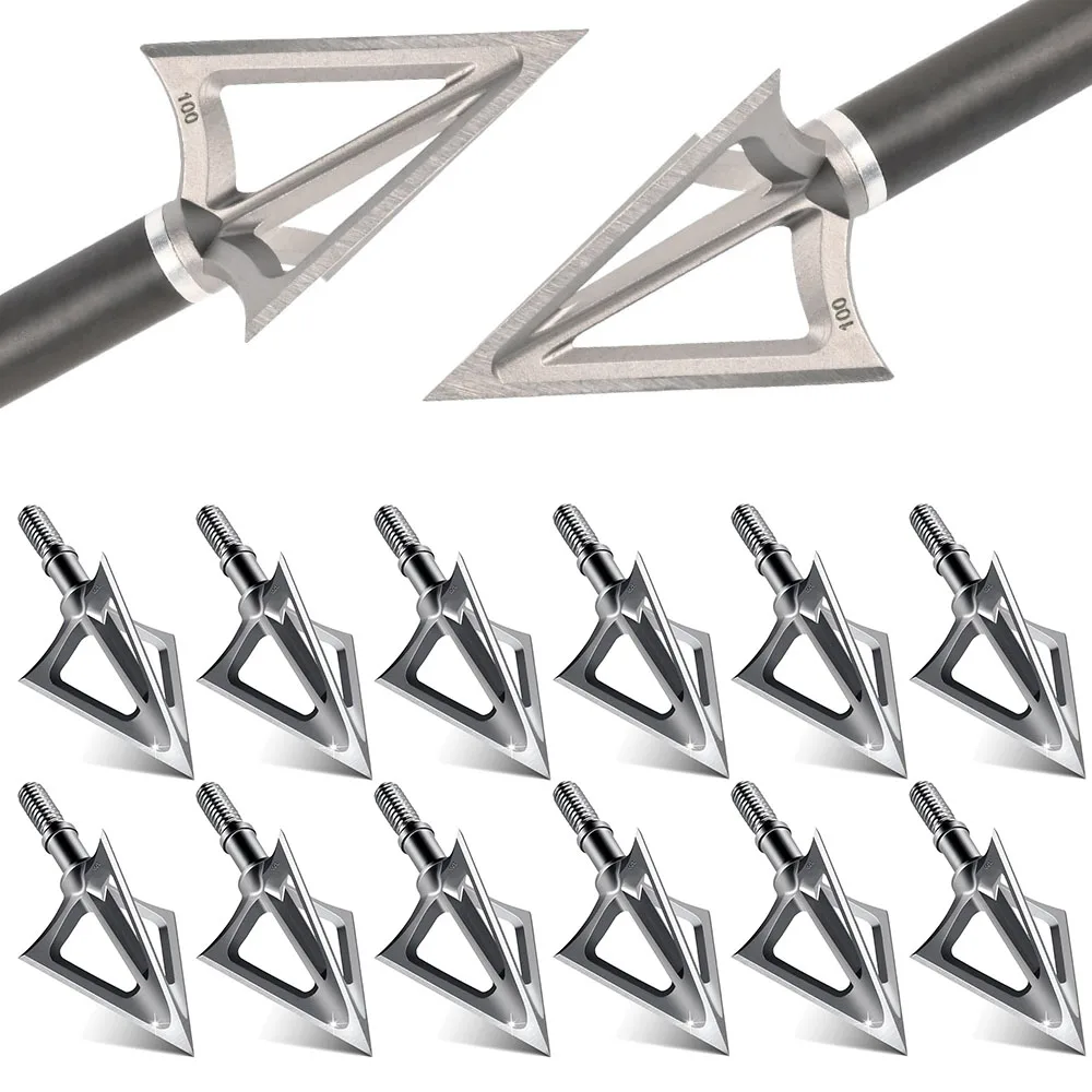 Наконечники для стрел 100 Grain Archery Hunting Broadhead - из нержавеющей стали, с фиксированным лезвием, для арбалета и блочного лука
Наконечники для стрел 100 Grain Archery Hunting Broadhead - из нержавеющей стали, с фиксированным лезвием, для арбалета и блочного лука