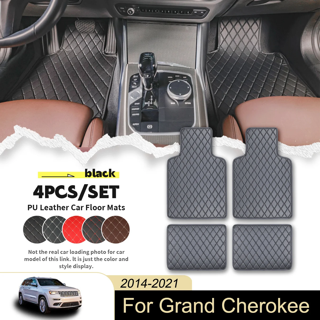 4 шт. универсальные автомобильные коврики для Jeep Grand Cherokee 2014-2021, водонепроницаемые и устойчивые к пятнам, легко чистящиеся
4 шт. универсальные автомобильные коврики для Jeep Grand Cherokee 2014-2021, водонепроницаемые и устойчивые к пятнам, легко чистящиеся
