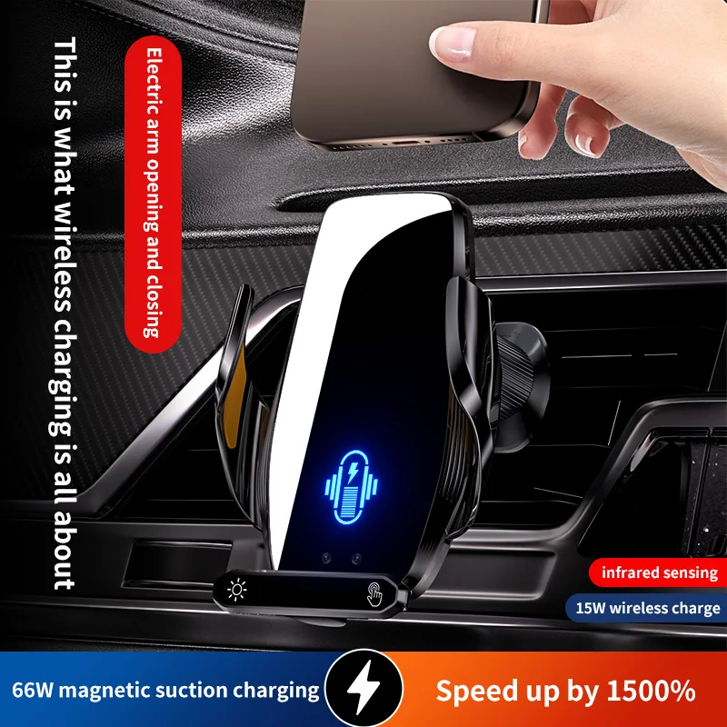 15W Wireless + 66W Magnetic Suction Car Charger – IR Auto Clamp, 360° Rot, Built‑in Battery for iPhone 12‑17 & Android(BK16S)
15W Wireless + 66W Magnetic Suction Car Charger – IR Auto Clamp, 360° Rot, Built‑in Battery for iPhone 12‑17 & Android(BK16S)