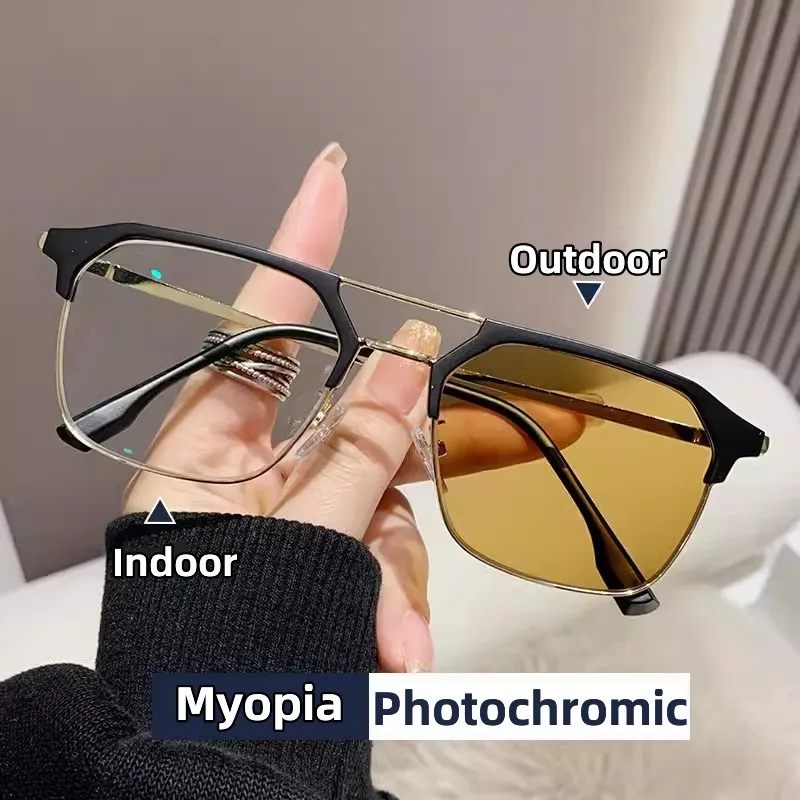 Fashion Outdoor Photochromic Sunglasses Unisex Luxury Color Changing Finished Myopia Eyewear Men Women Minus Diopter Glasses
Fashion Outdoor Photochromic Sunglasses Unisex Luxury Color Changing Finished Myopia Eyewear Men Women Minus Diopter Glasses