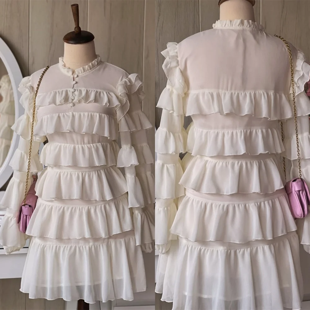 Customized Modern White Chiffon Evening Dress Exquisite Crew Neck Long Sleeves Homecoming Dress Fashion Special Occasi
Customized Modern White Chiffon Evening Dress Exquisite Crew Neck Long Sleeves Homecoming Dress Fashion Special Occasi