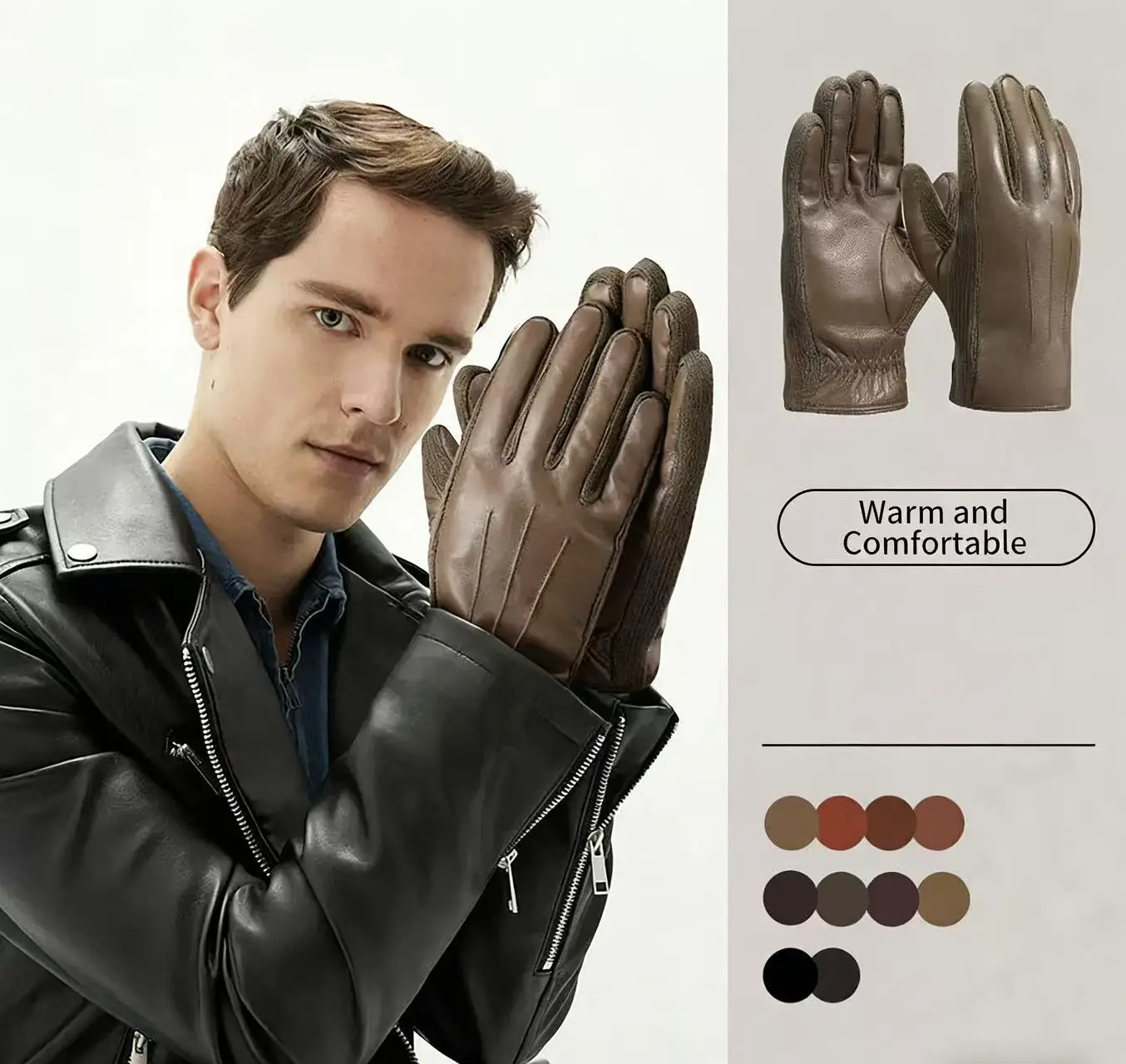 Russian Men's Sheepskin Warm Gloves Fleece-lined Cold-proof Genuine Leather Stylish Driving Gloves Cycling Gloves
Russian Men's Sheepskin Warm Gloves Fleece-lined Cold-proof Genuine Leather Stylish Driving Gloves Cycling Gloves