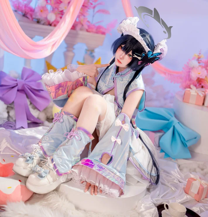 Game Blue Archive Ryūge Kisaki Cosplay Costume New Chinese style light blue dress headwear prop Halloween party Lolita uniform
Game Blue Archive Ryūge Kisaki Cosplay Costume New Chinese style light blue dress headwear prop Halloween party Lolita uniform