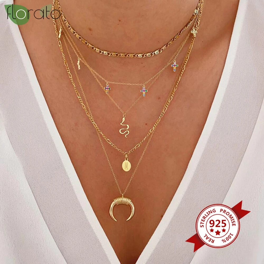 925 Sterling Silver Necklace High Quality Fashion Snake Pendant Necklace for Women Simple 18K Gold Chain Fashion Jewelry Gift
925 Sterling Silver Necklace High Quality Fashion Snake Pendant Necklace for Women Simple 18K Gold Chain Fashion Jewelry Gift