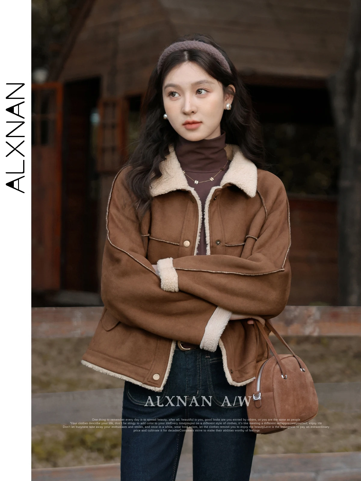 ALXNAN Light Brown Patchwork Short Jacket Women Lapel Lamb Wool Straight Coats Autumn Winter Vintage Female Jackets VL330203
ALXNAN Light Brown Patchwork Short Jacket Women Lapel Lamb Wool Straight Coats Autumn Winter Vintage Female Jackets VL330203