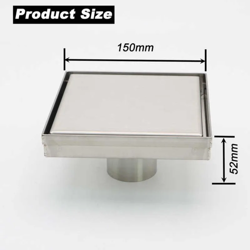 Square Shower Floor Drain Invisible Anti-rust Stainless Steel Vertical Outlet Tile Insertion Contemporary
Square Shower Floor Drain Invisible Anti-rust Stainless Steel Vertical Outlet Tile Insertion Contemporary