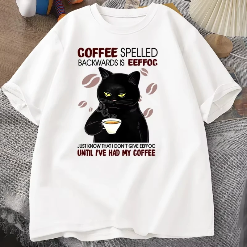 Футболка Oversizd Coffee Spelled Backwards с котом, забавные милые футболки с рисунком, летняя футболка унисекс ONcek, женская одежда большого размера
Футболка Oversizd Coffee Spelled Backwards с котом, забавные милые футболки с рисунком, летняя футболка унисекс ONcek, женская одежда большого размера