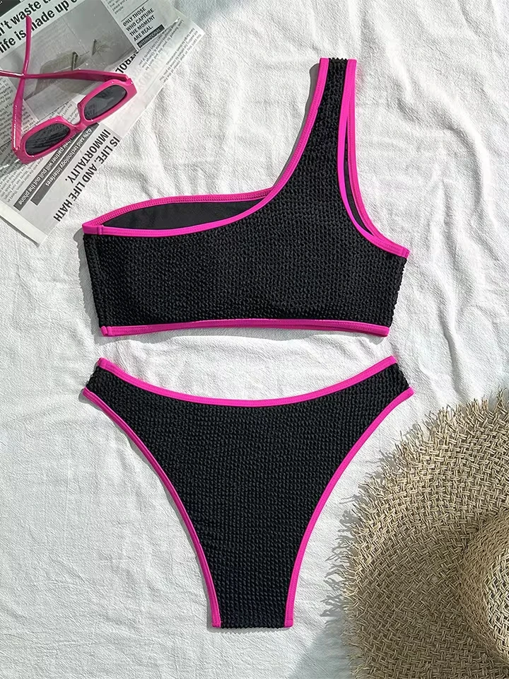 Vzvn Sexy Contrast Color One Shoulder Bikini Women Split Swimsuit Beach Vacation Bikini 2026 New All Season Bikinis 2 Piece Set
Vzvn Sexy Contrast Color One Shoulder Bikini Women Split Swimsuit Beach Vacation Bikini 2026 New All Season Bikinis 2 Piece Set