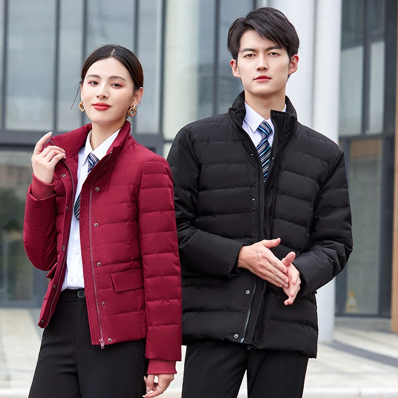 Unisex jewelry4SDown-padded workwear coat, mid-length black professional suit-style work jacket for winter
Unisex jewelry4SDown-padded workwear coat, mid-length black professional suit-style work jacket for winter
