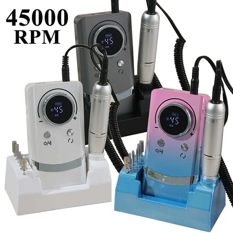 New 45000RPM Electric Nail Drill Machine with Base Professional Nail Polisher for Gel Nails Polish Nail Sander Manicure Tool
New 45000RPM Electric Nail Drill Machine with Base Professional Nail Polisher for Gel Nails Polish Nail Sander Manicure Tool