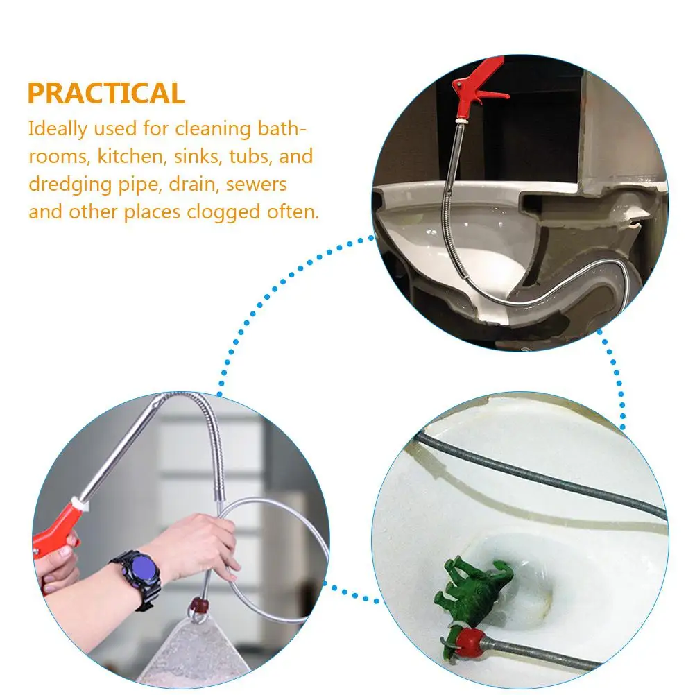51 Inch Toilet Snake Remover Drain Cleaner Stainless Steel Tool for Bathroom Kitchen Sewer Unblockage
51 Inch Toilet Snake Remover Drain Cleaner Stainless Steel Tool for Bathroom Kitchen Sewer Unblockage