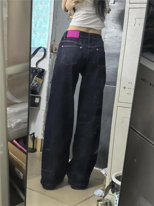 Ретро-джинсы американского стиля, темно-синие, с низкой посадкой, прямые, женские, осенне-зимние, свободные, широкие брюки, уличный стиль
Ретро-джинсы американского стиля, темно-синие, с низкой посадкой, прямые, женские, осенне-зимние, свободные, широкие брюки, уличный стиль