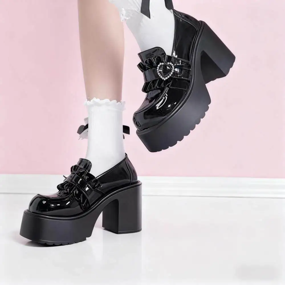 Lolita Black Patent Leather Thick Soled Small Leather Shoes Women's Thick Heels Jk Shoes High Heels Single Shoes 2026 New Lolita
Lolita Black Patent Leather Thick Soled Small Leather Shoes Women's Thick Heels Jk Shoes High Heels Single Shoes 2026 New Lolita