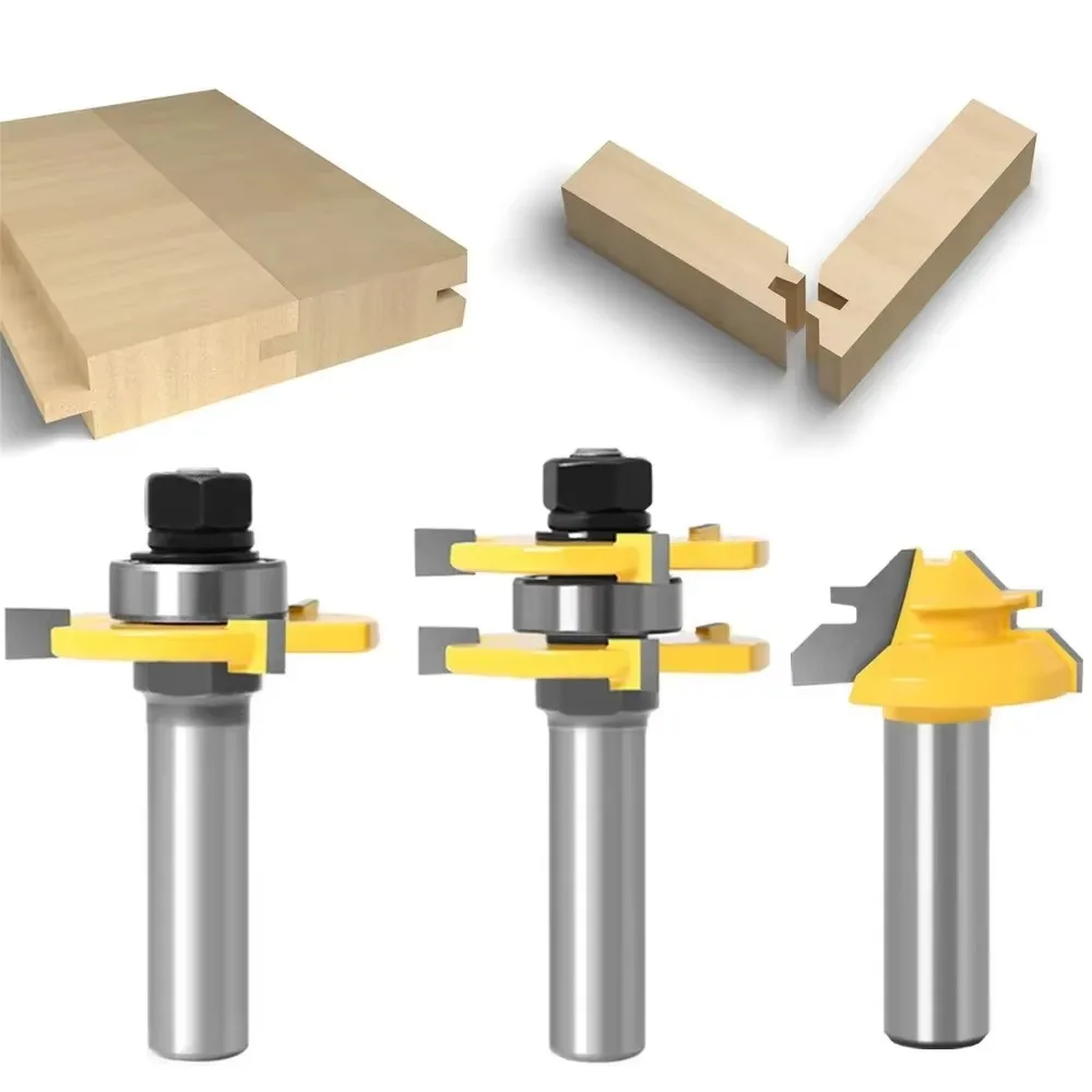 3PC/Set 1/2" 12.7MM 12MM Shank Milling Cutter Wood Carving Tongue & Groove Joint Assembly Router Bit 1Pc 45 Degree Lock Miter
3PC/Set 1/2" 12.7MM 12MM Shank Milling Cutter Wood Carving Tongue & Groove Joint Assembly Router Bit 1Pc 45 Degree Lock Miter