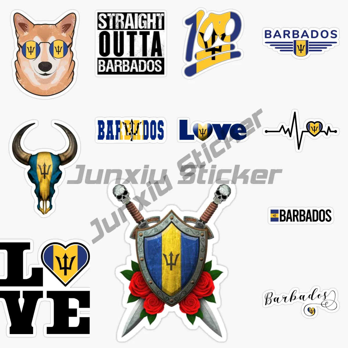 BARBADOS National Flag and Emblem Window Truck Car Vinyl Self-adhesive Bumper Sticker Waterproof Laptop Wall Decal
BARBADOS National Flag and Emblem Window Truck Car Vinyl Self-adhesive Bumper Sticker Waterproof Laptop Wall Decal