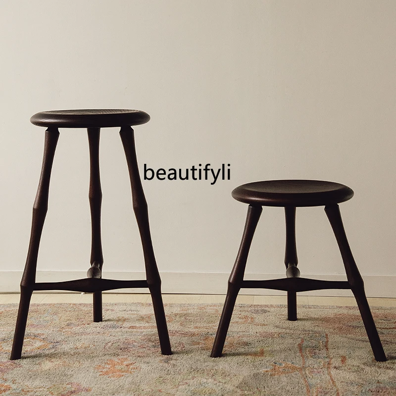 yj Nordic Bar Stool Mid-Ancient Stool a Wooden Bench Retro Stool Solid Wood round Stool Home High Stool
yj Nordic Bar Stool Mid-Ancient Stool a Wooden Bench Retro Stool Solid Wood round Stool Home High Stool