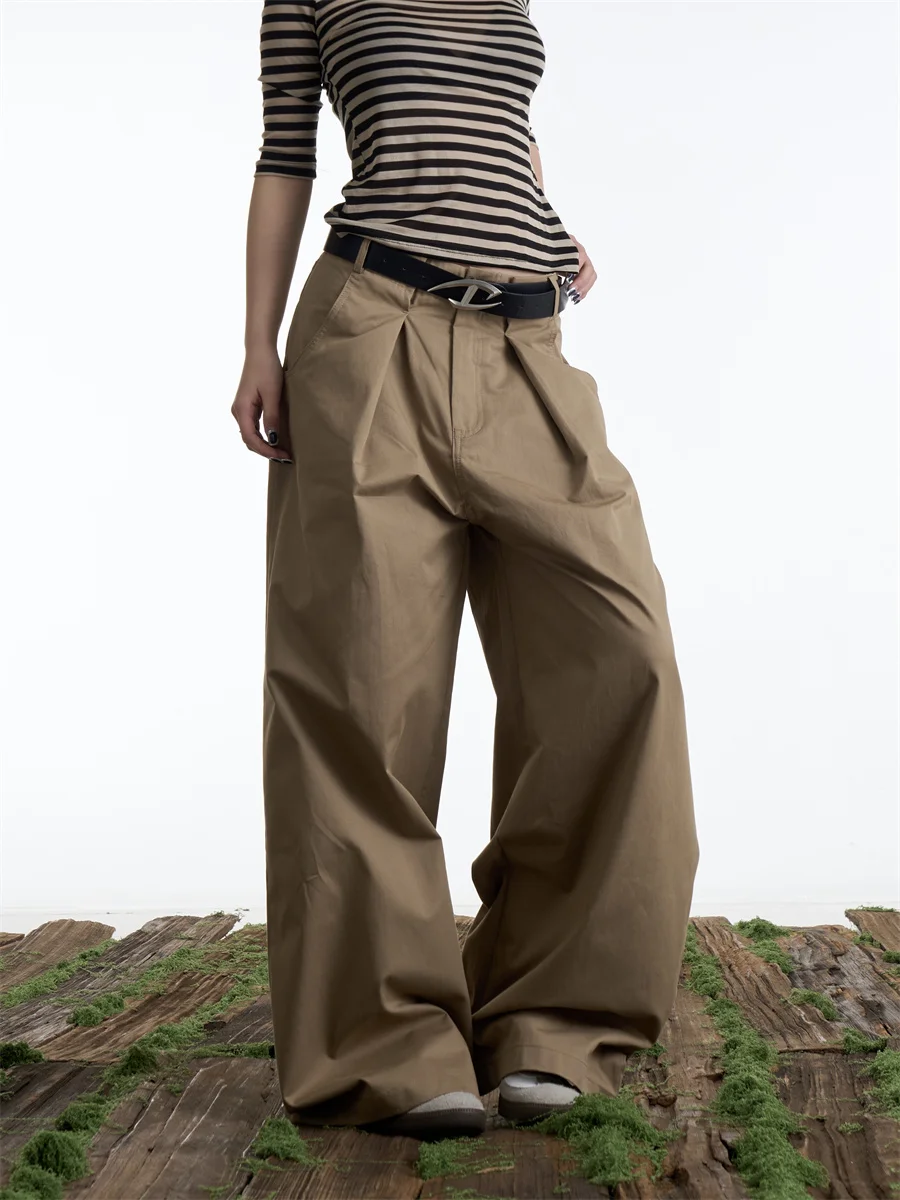 ONLPP American Retro Wide Leg Pants Women's Loose Design Sensation Khaki Color Casual Pants Commute Folded Simple Style
ONLPP American Retro Wide Leg Pants Women's Loose Design Sensation Khaki Color Casual Pants Commute Folded Simple Style