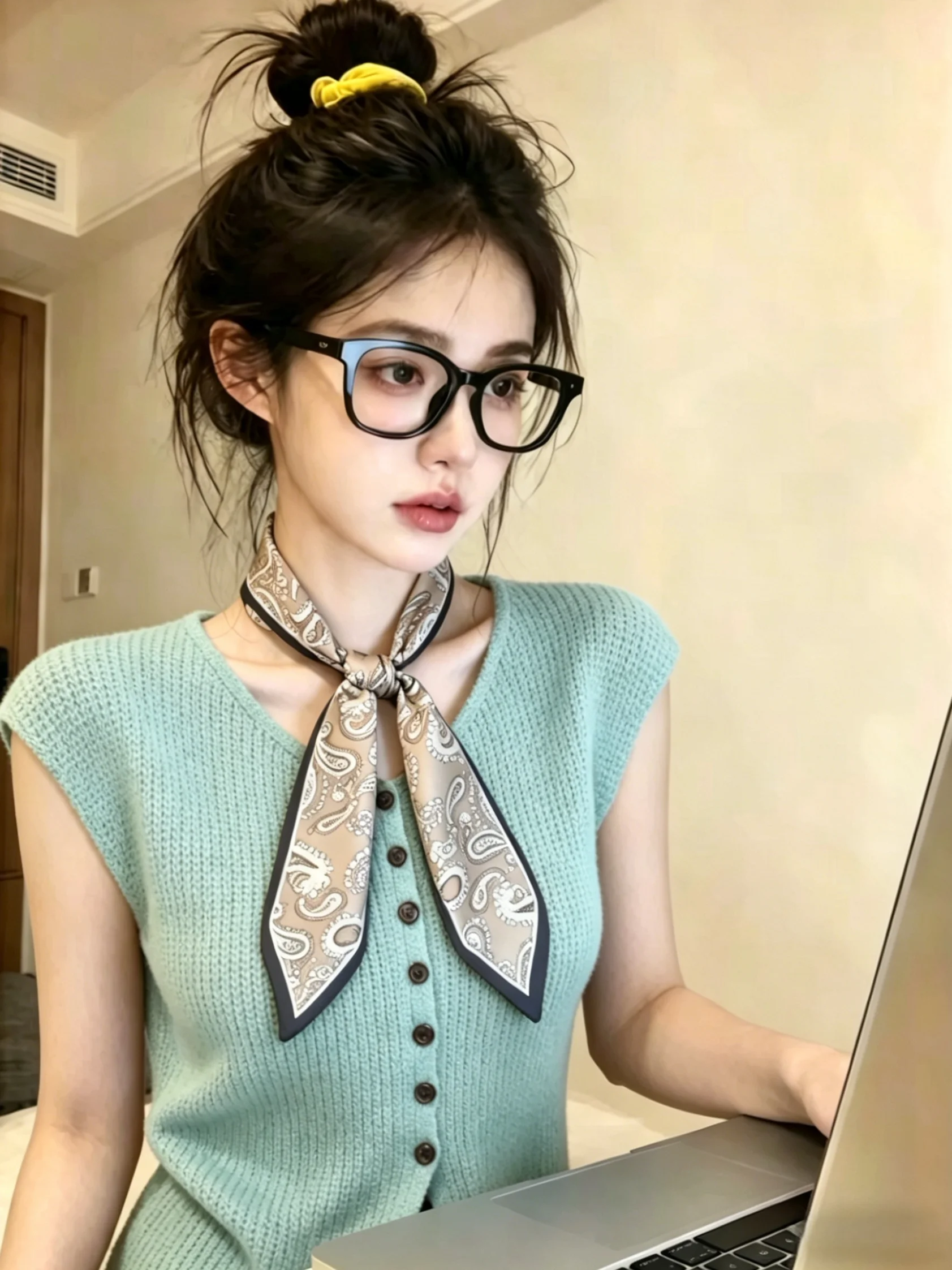 Silk Scarf Vest Open Cardigan Women's Sleeveless Knitted Summer New Style Age Reduction Top Self-Keeping Model Korean Version...
Silk Scarf Vest Open Cardigan Women's Sleeveless Knitted Summer New Style Age Reduction Top Self-Keeping Model Korean Version...
