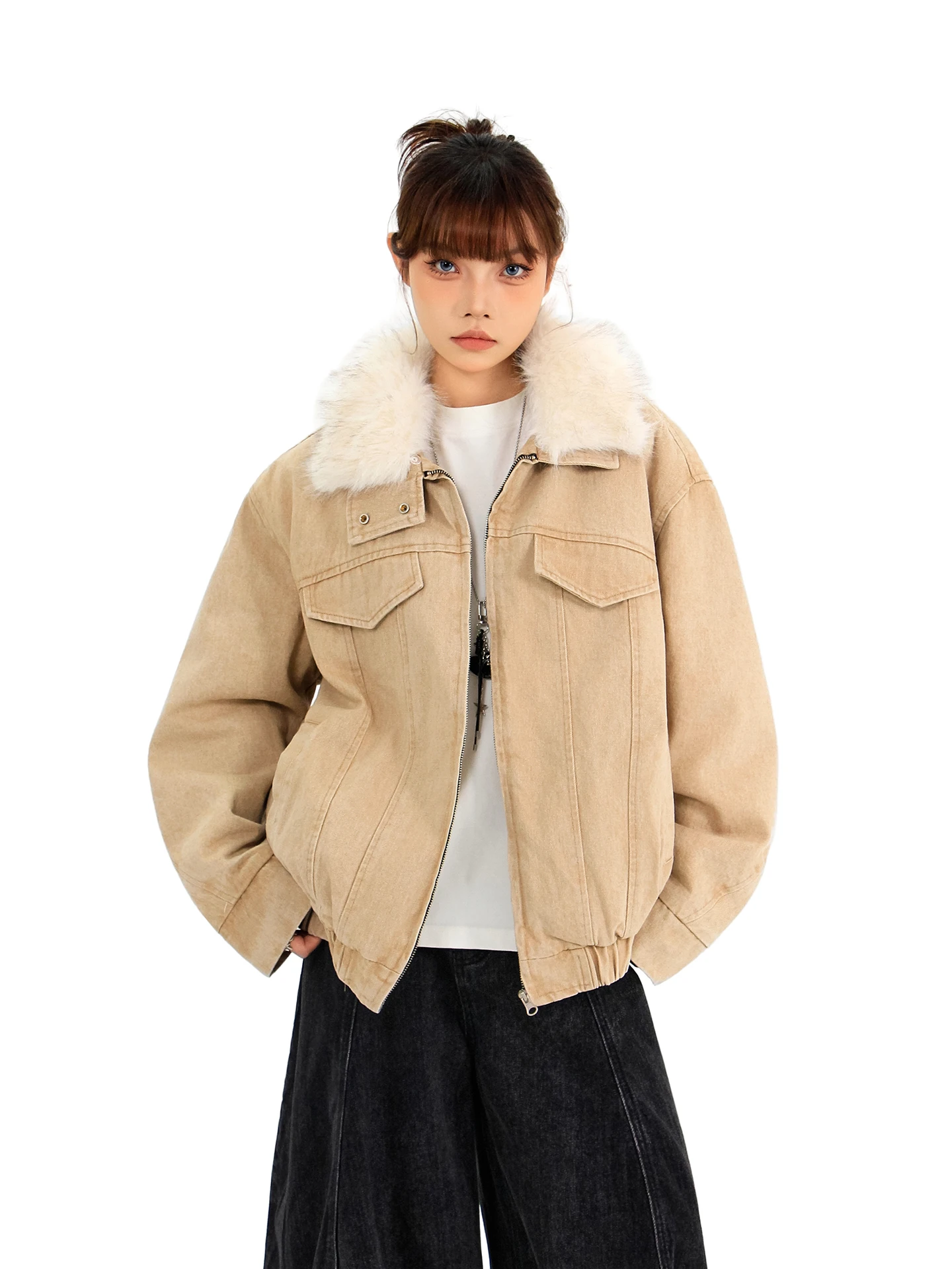 Куртка Hygge Chen в американском ретро-стиле с отстегивающимся меховым воротником, джинсовая, хлопковая, осенне-зимняя, универсальная, теплая, для уличной носки...
Куртка Hygge Chen в американском ретро-стиле с отстегивающимся меховым воротником, джинсовая, хлопковая, осенне-зимняя, универсальная, теплая, для уличной носки...