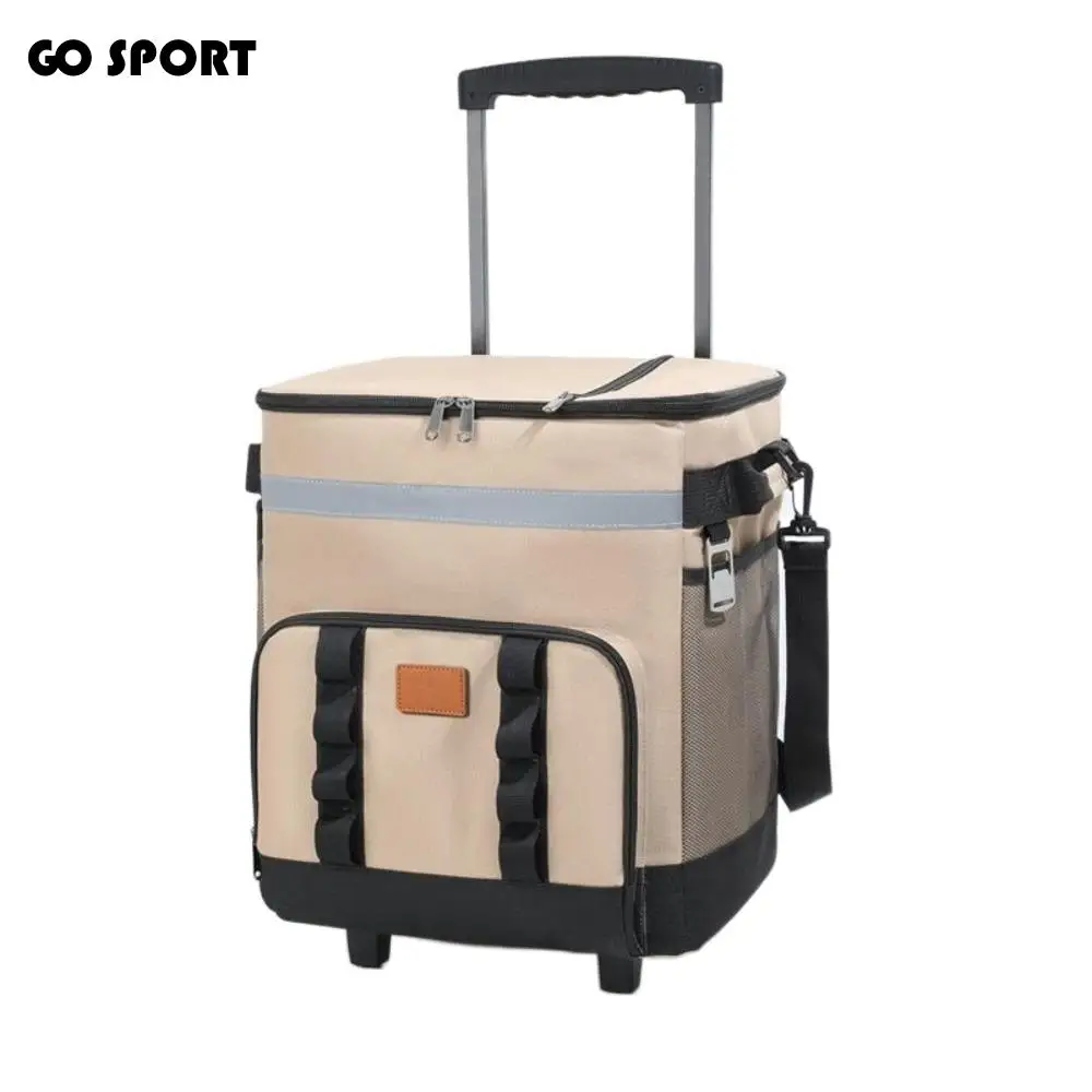 Rolling Insulated Cooler Bag Large Capacity Double Layers Tie Rod Picnic Bag Leak Proof with Shoulder Strap Tug Insulation Bag
Rolling Insulated Cooler Bag Large Capacity Double Layers Tie Rod Picnic Bag Leak Proof with Shoulder Strap Tug Insulation Bag